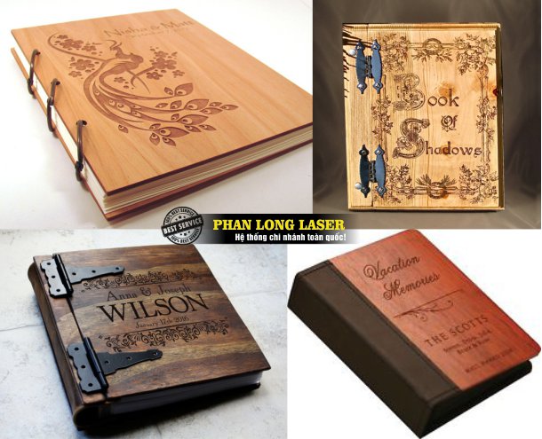 Công ty chuyên nhận làm sổ gỗ khắc tên, sách gỗ khắc laser theo yêu cầu giá rẻ