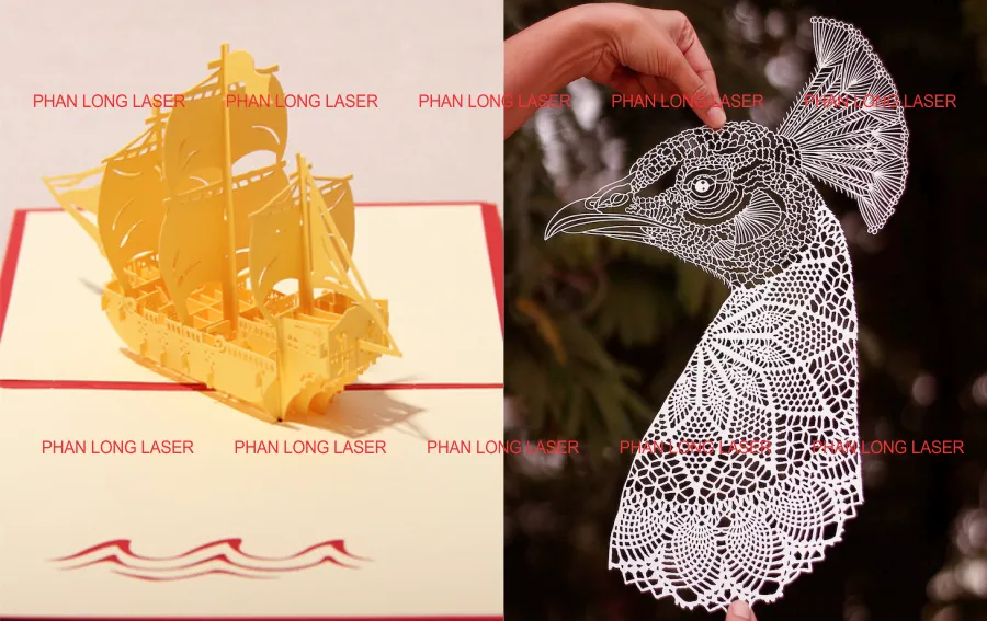 Cắt giấy bằng máy laser tạo hình mô hình 3D và cắt giấy 2D làm tác phầm nghệ thuật trưng bày