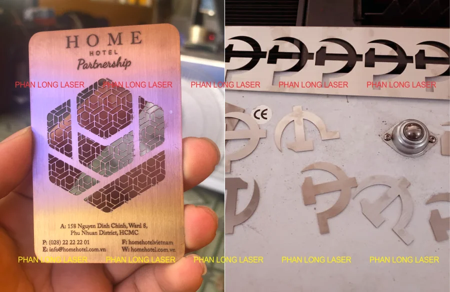 Cắt laser trên sắt thép inox tạo hình các sản phẩm logo đòi hỏi độ chính xác cao