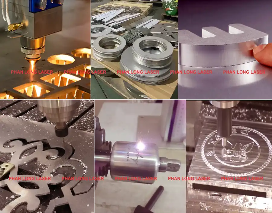 Gia công cắt khắc laser cnc trên kim loại inox đồng nhôm sắt thép theo yêu cầu giá rẻ Gia công cắt khắc laser cnc trên kim loại inox đồng nhôm sắt thép titan tại xưởng Phan Long VN