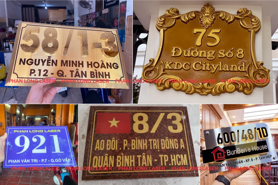 Gia công cắt khắc laser cnc trên kim loại, nhựa, Đá làm biển bảng số nhà khu vực Hà Nội Gia công laser cnc làm biển bảng số nhà bằng chất liệu kim loại, nhựa, đá theo yêu cầu tại Hoàng Mai, Thanh Trì, Thanh Xuân, Cầu Giấy, Đống Đa, Hai Bà Trưng, Hà Nội