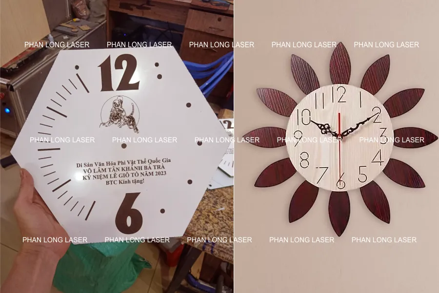 làm đồng hồ gỗ dùng làm quà tặng quà lưu niệm quà tri ân khách hàng