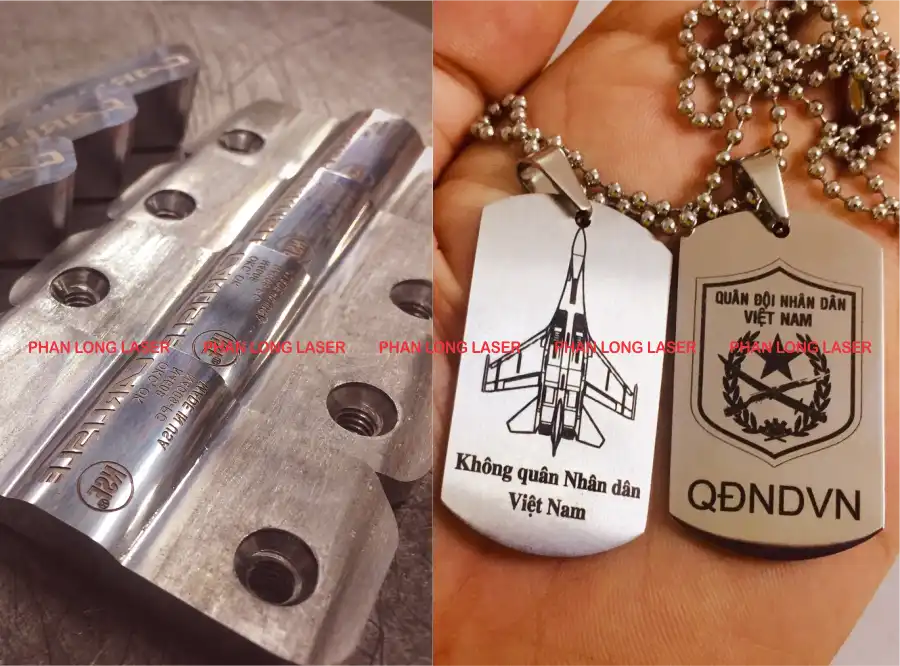 Khắc laser lên khuôn mẫu khuôn đúc và khắc logo lên thẻ bài thẻ tên dogtag bằng thép, inox Khắc laser tạo hình sắt thép inox theo yêu cầu làm khuôn mẫu tại An Giang, Kiên Giang, Bạc Liêu, Cà Mau, Sóc Trăng, Trà Vinh, Hậu Giang, Đồng Tháp, Vĩnh Long, Tiền Giang, Long An, Tây Ninh