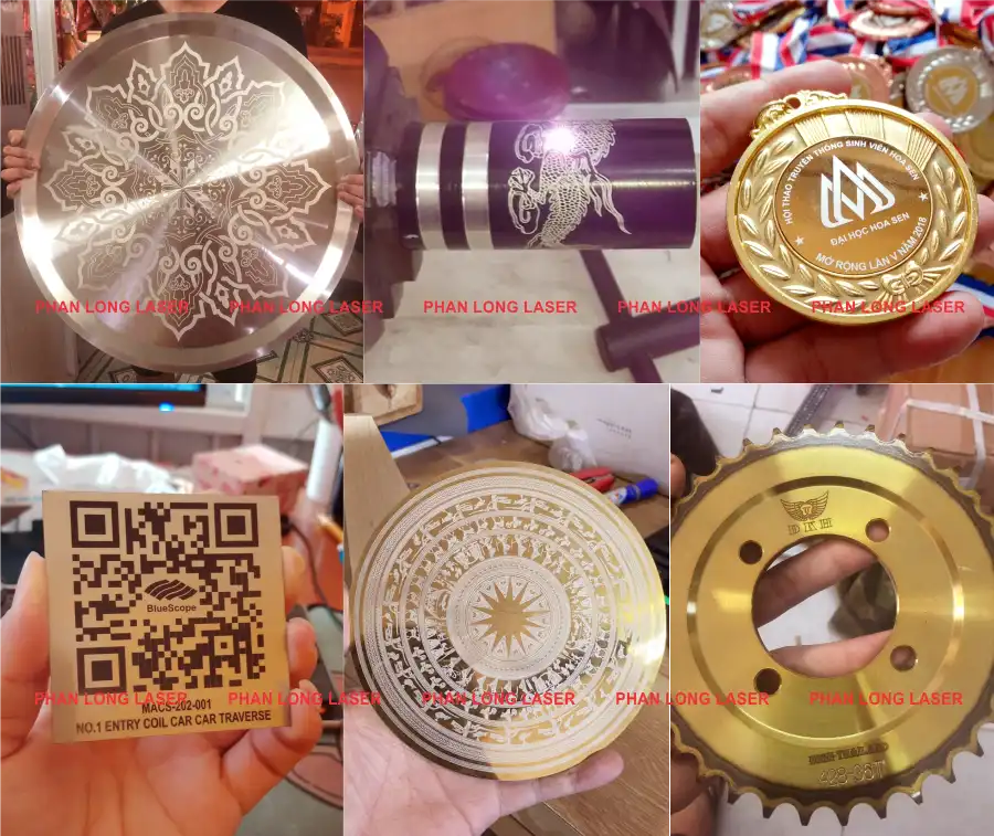 Khắc laser logo hoa văn hình ảnh thông số lên kim loại tại Quận 2, Quận 3, Sài Gòn