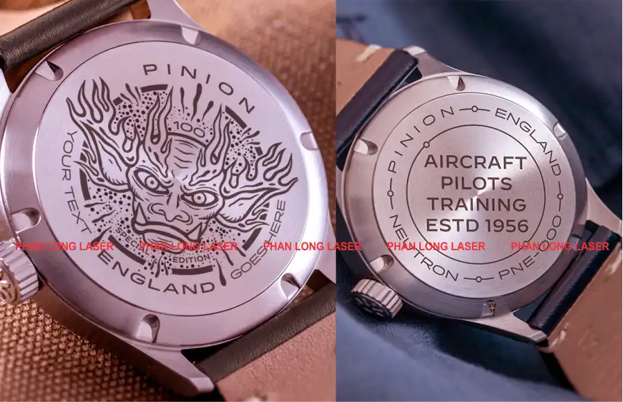 Khắc laser logo hoa văn trang trí lên mặt lưng đồng hồ kim loại giá rẻ Khắc laser logo hoa văn trang trí lên mặt lưng đồng hồ kim loại tại Đà Nẵng, Hải Châu, Sơn Trà, Hòa Vang, Cẩm Lệ, Liên Chiểu, Thanh KHê, Ngũ Hành Sơn