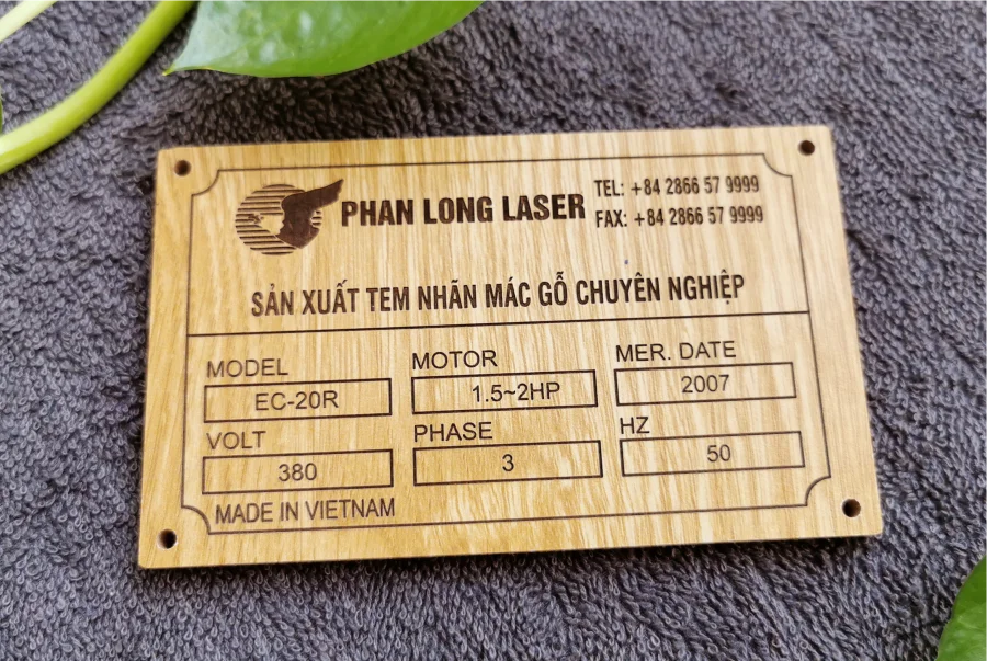 Khắc logo thông số lên tem nhãn mác bằng gỗ tại Khánh Hòa, Ninh Thuận, Bình Thuận, Bình Dương, Bình Phước, Đồng Nai, Bà Rịa Vũng Tàu, Tây Ninh