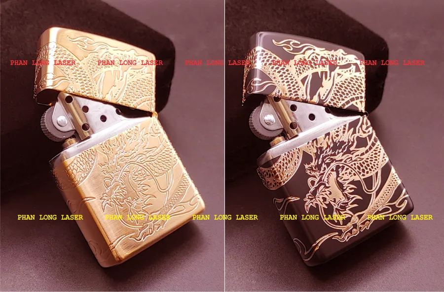 Khắc logo hình rồng lên thân vỏ bật lửa hộp quẹt zippo tại An Giang, Đồng Tháp, Kiên Giang, Bạc Liêu, Cà Mau, Sóc Trăng, Trà Vinh, Vĩnh Long, Hậu Giang