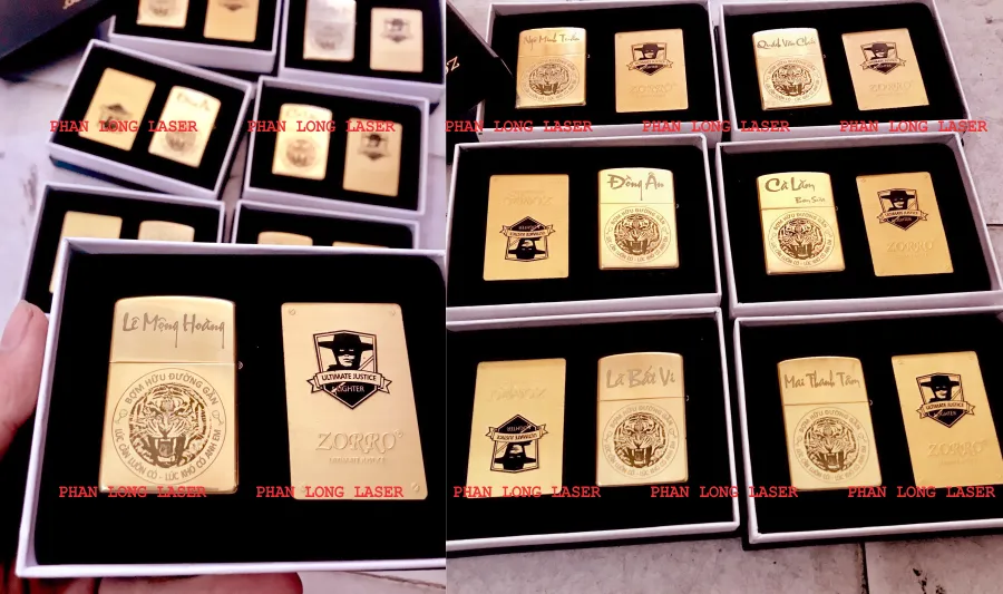 Khắc logo hoa văn thư pháp theo yêu cầu lên thân vỏ bật lửa Zippo tại Quảng Bình, Quảng Ngãi, Quảng Trị, Quảng Nam, Thừa Thiên Huế, Phú Yên, Bình Định