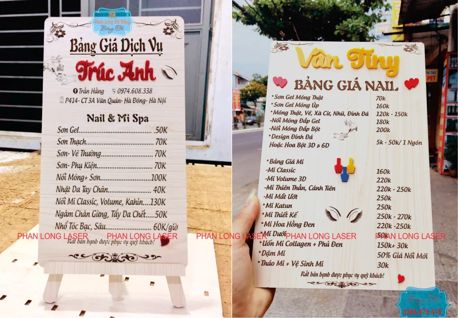 Làm menu thực đơn cho spa tiệm nail chăm sóc sắc đẹp tại Đà Nẵng, Hải Châu, Sơn Trà, Hòa Vang, Cẩm Lệ, Thanh Khê, Liên Chiểu, Mỹ Khê, Ngũ Hành Sơn