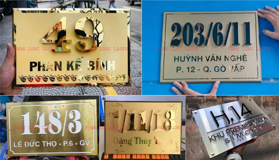 Biển bảng số nhà được làm tại TP Hồ Chí Minh, Hà Nội, Hải Phòng, Đà Nẵng, Cần Thơ