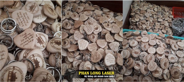 Móc chìa khóa gỗ khắc chữ, khắc tên, khắc logo, khắc hình ảnh, khắc hoa văn theo yêu cầu tại Hà Nội