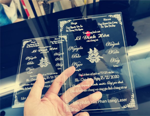 Địa chỉ cơ sở nhận làm thiệp cưới mica acrylic, thiệp cưới nhựa trong suốt giá rẻ tại Tphcm Sài Gòn, Hà Nội, Đà Nẵng và Cần Thơ